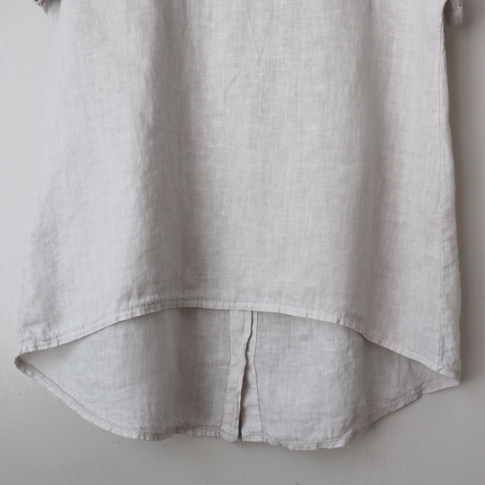 Terzo Millenio 100% Linen Short Sleeve Tunic Top Cream - Picture 4 of 7